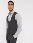 Фото #1 товара ASOS DESIGN wedding super skinny suit waistcoat in charcoal four way stretch