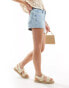 Фото #4 товара Vero Moda Tess denim shorts in light blue denim