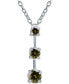 ფოტო #1 პროდუქტის Cubic Zirconia Olivine Graduated Linear 18" Pendant Necklace in Sterling Silver, Created for Macy's