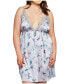 ფოტო #1 პროდუქტის Women's Lace and Satin Hummingbird Print Chemise Lingerie