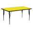 Фото #1 товара 30''W X 60''L Rectangular Yellow Hp Laminate Activity Table - Height Adjustable Short Legs