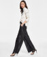 Фото #3 товара Women's Faux-Leather Wide-Leg Pants