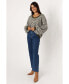 Women's Becca Crewneck Waffle Stitch Stripe Knit Sweater