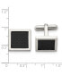 ფოტო #3 პროდუქტის Stainless Steel Polished Black Carbon Fiber Inlay Square Cufflinks