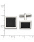 Фото #3 товара Stainless Steel Polished Black Carbon Fiber Inlay Square Cufflinks