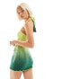 Фото #3 товара Annorlunda crochet ombre mini dress in green