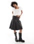 Monki milkmaid blouse with frill neckline and back bow detail