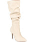 ფოტო #1 პროდუქტის Women's Sarie Wide Calf Ruched Stiletto Boots