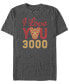 Фото #1 товара Marvel Men's Avengers Endgame I Love You 300 Arc Reactor, Short Sleeve T-shirt