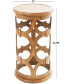 24" Wood Open Frame with Circular Cut-Outs Geometric Accent Table