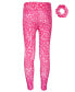 Big Girls Lush Animal-Printed 7/8-Length Leggings With Scrunchy, Created for Macy's Pink Dragon, M - фото #2