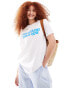 ASOS DESIGN regular fit t-shirt with cote d'azur puff print graphic in white