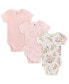 ფოტო #1 პროდუქტის Baby 3-Pack Vintage-like Floral Bodysuits