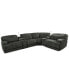 Фото #1 товара Sebaston 6-Pc. Fabric Sectional with 2 Power Motion Recliners and 2 USB Consoles, Created for Macy's