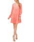 Фото #1 товара Women's Split-Neck Balloon-Sleeve Tiered A-line Dress