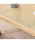 Rectangular Rattan Table with Wooden Legs