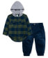 ფოტო #2 პროდუქტის Baby Boys Check Woven Hoodie and Pant Set