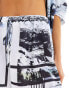 Фото #5 товара ASOS DESIGN satin co-ord short in newspaper print