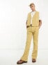 Фото #1 товара ASOS DESIGN flare suit trouser in slubby linen in beige