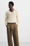 COTTON - LINEN BALLOON FIT TROUSERS