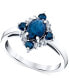 ფოტო #1 პროდუქტის Sapphire (1-3/8 ct. t.w.) & Diamond (1/10 ct. t.w.) Oval Halo Ring in 10k White Gold