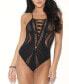 Фото #1 товара Women's Ginger 1 Piece Seamless Halter Teddy with Shredded Cut-Outs Lingerie