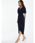 ფოტო #3 პროდუქტის Women's Plisse Ruched Midi Dress