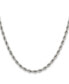 ფოტო #1 პროდუქტის Stainless Steel Polished 4mm Rope Chain Necklace