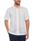 Фото #1 товара Men's Classic Fit Linen Blend Short Sleeve L-Shape Embroidery Shirt