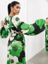 Фото #5 товара ASOS EDITION volume sleeve cut out detail midi dress in green floral print