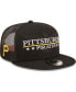 ფოტო #1 პროდუქტის Men's Black Pittsburgh Pirates Patriot Trucker 9FIFTY Snapback Hat