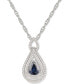 ფოტო #3 პროდუქტის Sapphire (1-1/4 ct. t.w.) & Diamond (1/4 ct. t.w.) 18" Pendant Necklace in 14k White Gold (Also available in Tanzanite, Emerald and Ruby)