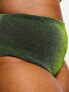 Фото #4 товара ASOS DESIGN Curve mix and match glitter high waist bikini bottom in green