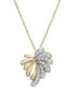 Фото #1 товара Wrapped diamond Palm Tree Pendant Necklace (1/5 ct. t.w.) in 10k Gold, 16" + 2" extender, Created for Macy's