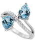 Фото #1 товара Кольцо Macy's Sky Blue Topaz & White Zircon Bypass