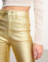 Фото #3 товара Stradivarius coated high waist jean in gold