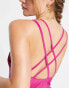 Фото #3 товара Brave Soul strappy back swimsuit in pink