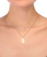 Фото #2 товара Macy's polished ID Tag Pendant 18" Curb Link Chain Necklace in 10k Yellow Gold