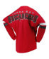 ფოტო #2 პროდუქტის Women's Red Tampa Bay Buccaneers Spirit Jersey Lace-Up V-Neck Long Sleeve T-shirt