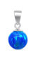 Modern silver pendant with blue synthetic opal PT110WB