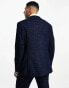 ASOS DESIGN slim suit jacket in crosshatch in navy