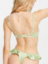ASOS DESIGN Jemma lace and satin underwired bra with ruched straps in sage