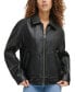 Фото #1 товара Women's Retro Faux-Leather Bomber Jacket
