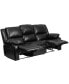 Bustle Back Leathersoft Sofa With Two Built-In Recliners