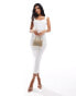 Фото #1 товара Vesper sweetheart neckline bodycon midaxi dress in white