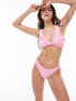 Topshop mix and match crinkle high leg brief bikini bottoms in pink PINK CRINKLE, 44 - фото #1