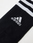 adidas Training 3 pack three stripe socks in black