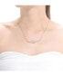 Фото #2 товара Sterling Silver Two Rods with Clear Cubic Zirconia Necklace