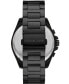 ფოტო #2 პროდუქტის Men's Brecken Chronograph Black Stainless Steel Bracelet Watch 45mm