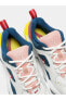 Фото #4 товара M2K Tekno Leather Unisex Sneaker Hakiki Deri Spor Ayakkabı Beyaz Mavi Yükseklik 4cm